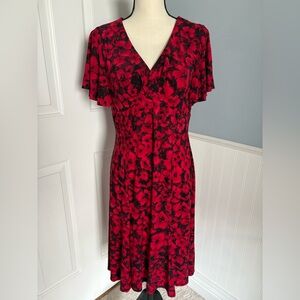 Vintage Red Floral Chaps Dress